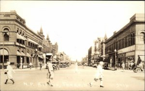 Fargo ND Street Scene c1930s-40s Real Photo Postcard