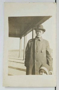 Rppc Dewey Oklahoma Old Man & Child Davids / Long Family Real Photo Postcard M4