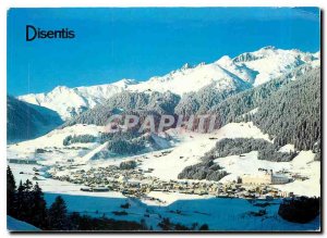 Modern Postcard Disentis Acletta und gegen Caischavedra und das Skigebet