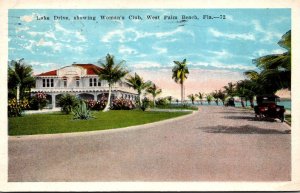 Florida West Palm Beach Lake Drive Showing Woman's Club 1923