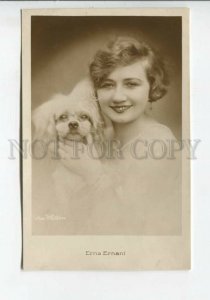 440115 ERNA ERNANI Ballet DANCER w/ Fluffy Dog Vintage PHOTO postcard
