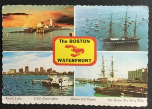 Postcard Used The Waterfront Boston MA