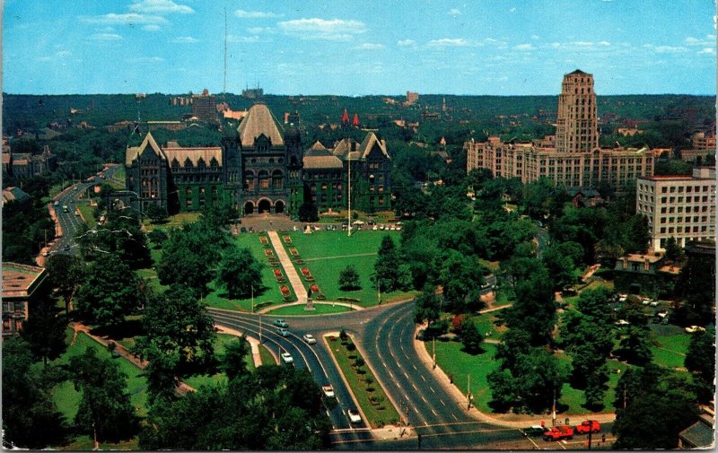 Provincial Parliament Buildings Toronto Ontario Canada Aerial View Postcard PM 