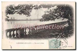 Old Postcard Caudebec-en-Caux View On The Seine