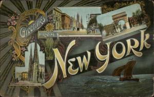 New York City Manhattan Multi-View c1910 Used Postcard