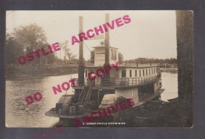 Aitkin MINNESOTA RPPC 1910 STEAMBOAT ORIOLE Steamer MISSISSIPPI RIVER nr Crosby