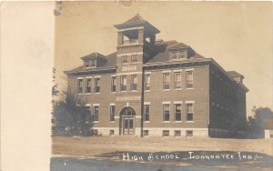 G68/ Loogootee Indiana RPPC Postcard c1910 High School Building