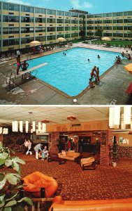 Vintage Postcard Holiday Inn Lounge & Swimming Pool Peabody Massachusetts MA