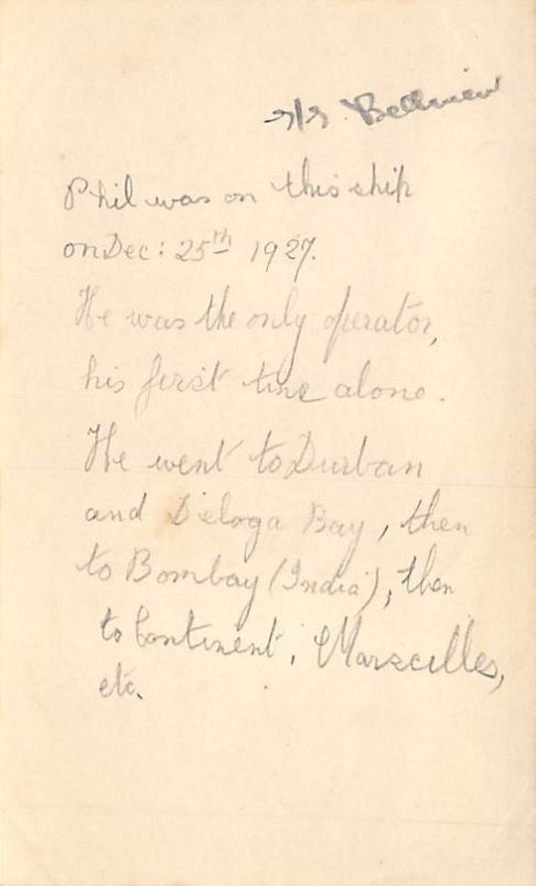 SS Bellview non  backing SS Bellview, Misc Ships View image 