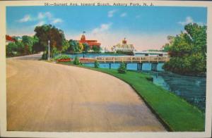 Asbury Park NJ Road Scene Postcard