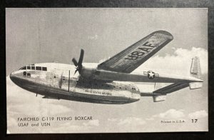 Mint USA Picture Postcard Fairchild C-119 Flying Box Car USAF & USN Air Force