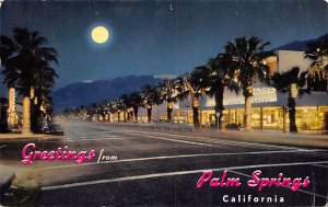 Picturesque Palm Canyon Drive at Night Palm Springs CA