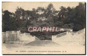 Postcard Old Nimes Fontaine's Garden Grand Staircase