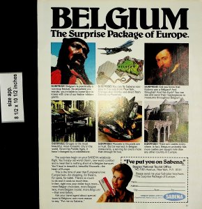 1983 Belgium Sabena Airline Surprise Package Europe Travel Vintage Print Ad 7103