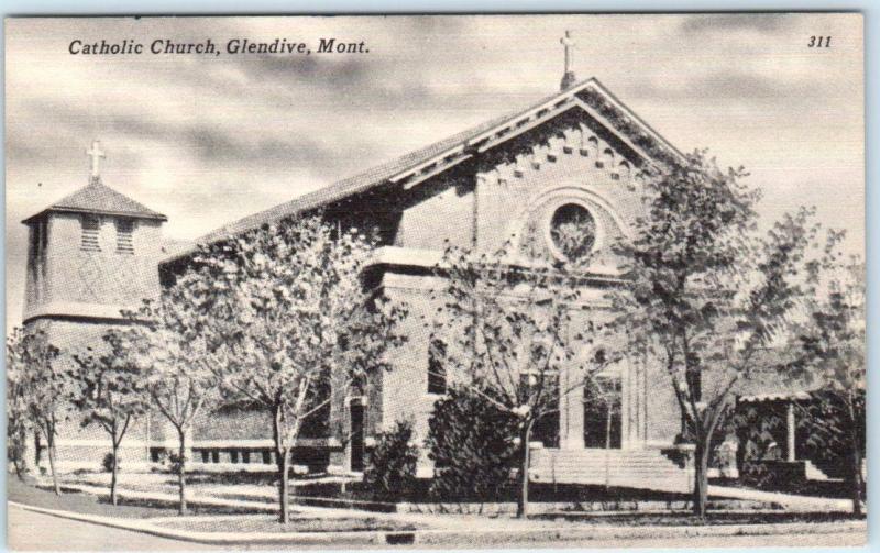 GLENDIVE, Montana  MT     CATHOLIC CHURCH    Postcard