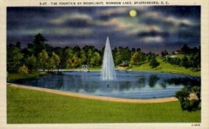 The Fountain by Moonlight, Rainbow Lake - Spartanburg, South Carolina