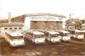 Postcard Transport history Romania Bucharest depoul vatra luminoasa autobuze