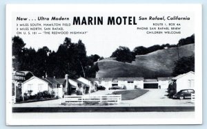 SAN RAFAEL, California CA ~ Roadside MARIN MOTEL c1950s Marin County Postcard