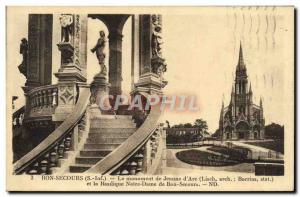 Old Postcard Bon Secours De Monument Jeanne d & # 39Arc And The Basilica Notr...