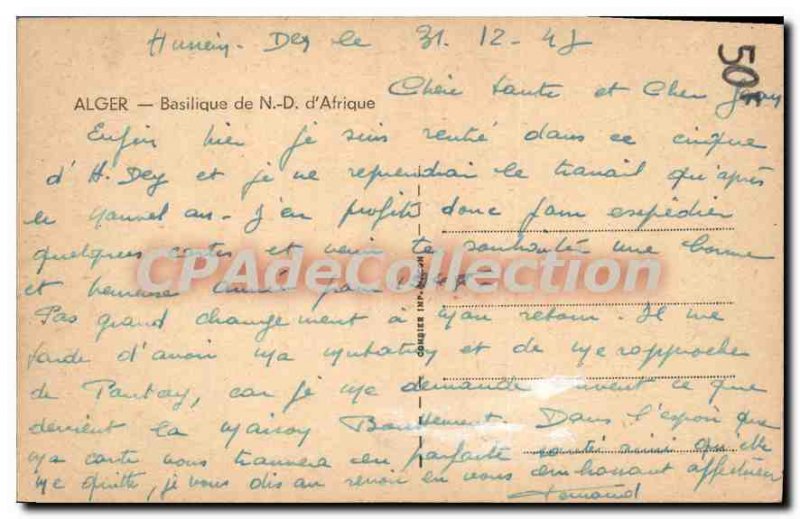 Postcard From Old Algiers Basilica Notre Dame D'Afrique