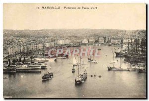 Old Postcard Panorama Marseille Vieux Port