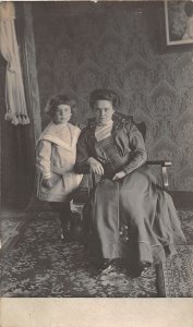 G85/ Fort Wayne Indiana RPPC Postcard 1909 Woman Child Chair 3