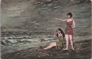 Xavier Sager Ladies At The Beach Vintage Postcard C194