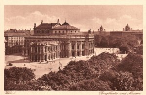 Vintage Postcard Burgtheater And Museums Tourist Attractions Vienna Austria