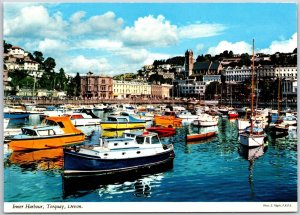 Inner Harbour Torquay Devon England Holiday Resort Boats And Ships Postcard