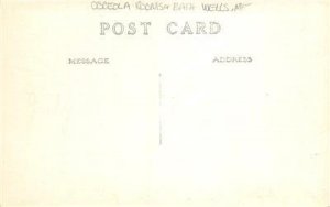 RPPC Osceola Rooms & Bath, Wells, Maine Gas Pump c1930s Vintage Photo Postcard 