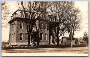 K47/ Plymouth Ohio RPPC Postcard c1910 High School Building  138