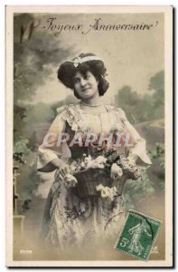 Old Postcard Fantasy Fantasy Happy Birthday Woman
