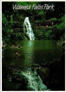 VINTAGE CONTINENTAL SIZE POSTCARD WAIMEA FALLS PARK OAHU HAWAII