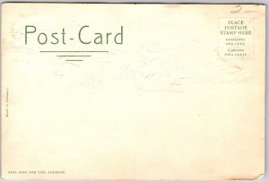 A Happy Easter, Holiday Greetings Card, Chicken and Little Chicks, Postcard