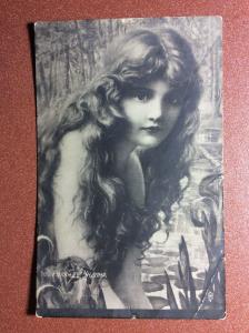 Antique Tsarist Russia postcard pre 1917 Charming nude Mermaid Undine Nymph