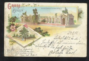 1898 GRUSS AUS BERLIN EERMANY MULTI VIEW ANTIQUE VINTAGE POSTCARD