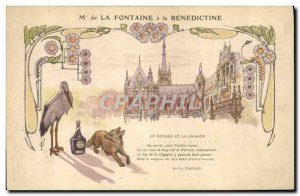 Old Postcard Advertisement Mr Fountain has the Benedictine Stork and the Fox