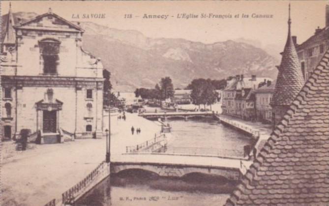 France Annecy L'Eglise St-Francois et les Canaux