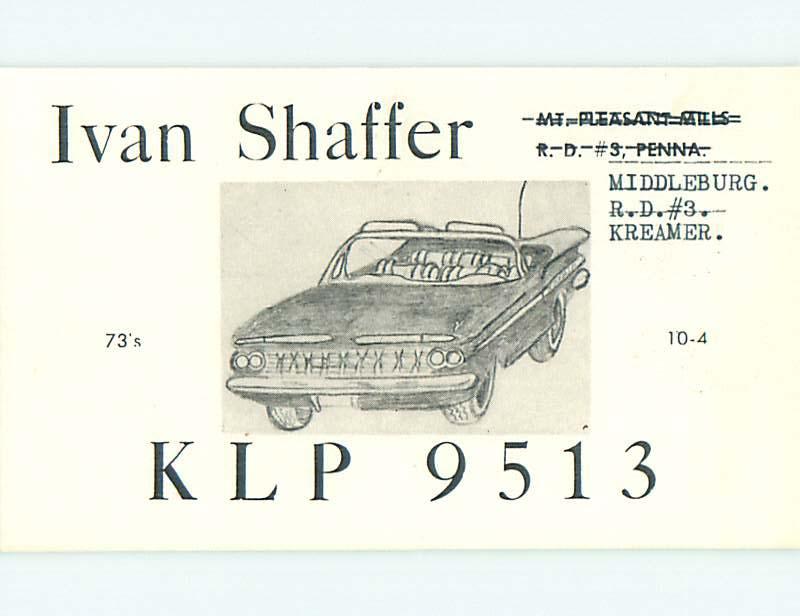 comic - QSL CB HAM RADIO CARD Middleburg - Kreamer - Mt. Pleasant PA t8811