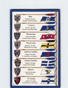 Postcard Rowing Team Flags Oxford University Oxford England