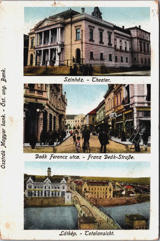 Hungary Osztrak Magyar Bank Szinhaz Theater Vintage Postcard C080