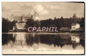 Old Postcard Pierrefonds Chateau les Bains and the Hotel des Bains