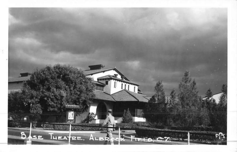 Albrock Field Panama Base Theatre Real Photo Antique Postcard K45244