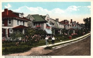 Residences Carsonia Avenue Penn Side Reading Pennsylvania Houses Home Postcard