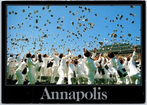 VINTAGE POSTCARD CONTINENTAL SIZE MIDSHIPMEN CELEBRATING GRAUDATION AT ANNAPOLIS