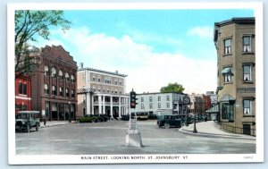 ST. JOHNSBURY, Vermont VT ~ MAIN STREET Scene c1930s Caledonia County Postcard