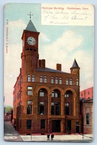 Middletown Connecticut CT Postcard Municipal Building Exterior View 1905 Vintage