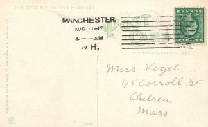Vintage Postcard Amoskeag Falls Bridge Gate House Merrimac River Manchester NH