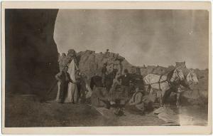 1904-18 RPPC Camping Trip Men Women Carriage Western Teepee Real Photo Postcard