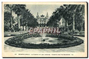 Old Postcard Monte Carlo Casino and Gardens